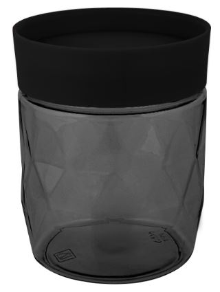 Банка для сыпучих продуктов Plast Team BLACK 0,5л круглая